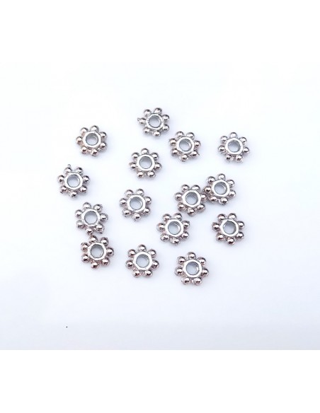 20 Distantiere margareta argintiu inchis 4 mm