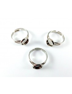 Baza inel reglabil argintiu cu platou rotund 8 mm 2