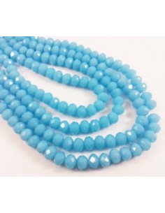 Rondele cristal fatetat 6 x 8 mm - albastru mat