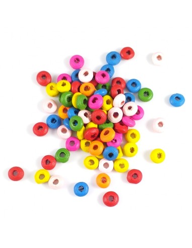 Rondele lemn culori mixte 6 mm (20gr)