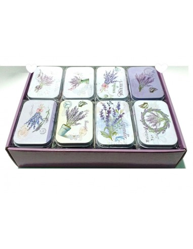 Cutie metalica decor lavanda 95x60x20mm
