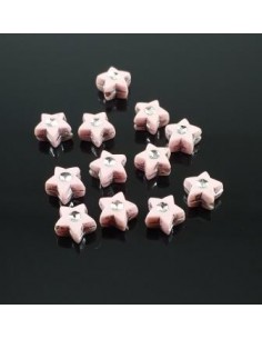 10 Margele stea roz 7mm