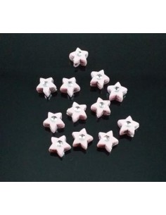 10 Margele stea roz 7mm 2