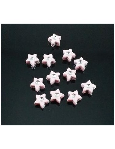 10 Margele stea roz 7mm