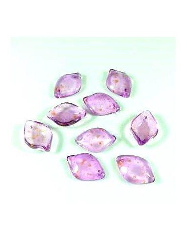 4 Margele sticla petale cu glitter...