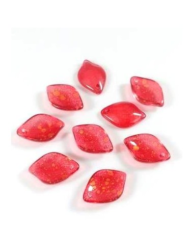 4 Margele sticla petale cu glitter...