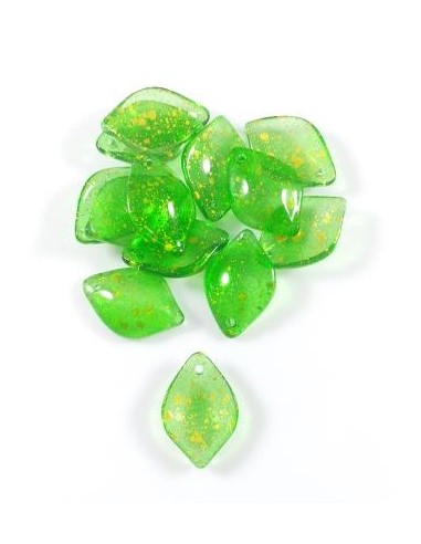 4 Margele sticla petale cu glitter...