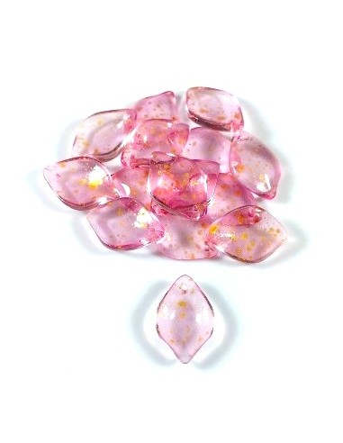 4 Margele sticla petale cu glitter...