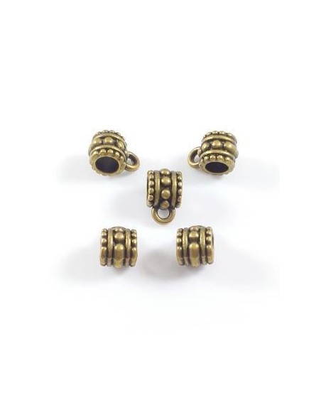 3xAgatatoare pandantiv bronz tubulara 7mm