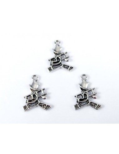 2xCharm argintiu antichizat cosar...