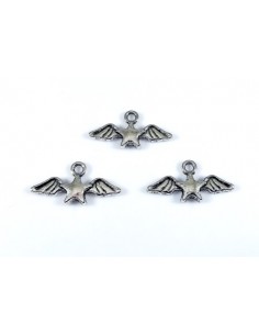 Charm argintiu antichizat aripi/stea 23 x 12 mm 2