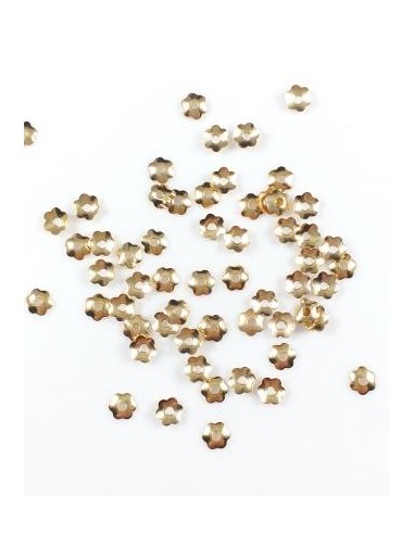 50 Capacele decorative aurii floare 4 mm
