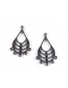 Chandelier argintiu antichizat lacrima 37 x 24 mm 2