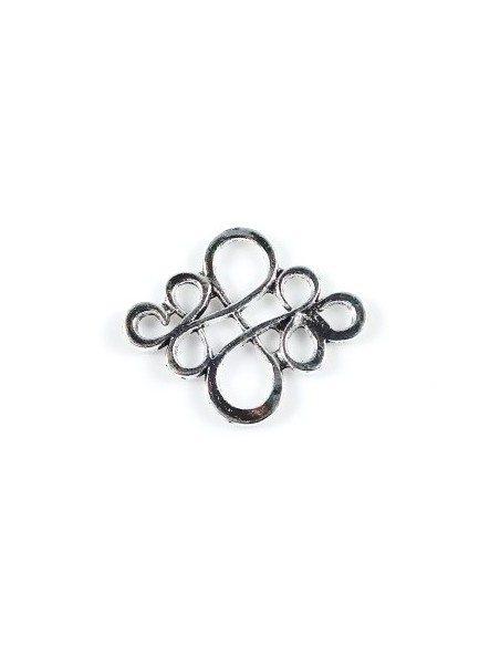 Conector argintiu nod chinezesc 22 x 18 mm