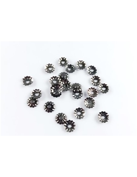 20 Capacele decorative gun metal 5 mm