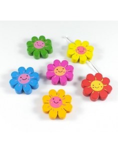 Mix margele lemn floricele 22x21x5 mm (5)