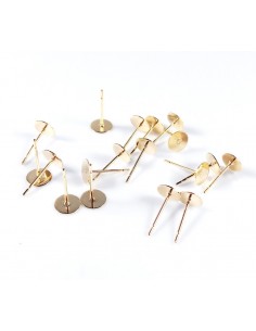 Tortite cercei otel inoxidabil 304 auriu cu platou rotund 6mm (2 buc)