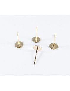 Tortite cercei otel inoxidabil 304 auriu cu platou rotund 6mm (2 buc) 2