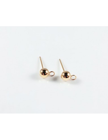 Tortite otel inoxidabil 304 aurii cu bila si anou 17x8 mm(2buc)