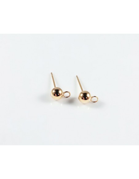 Tortite otel inoxidabil 304 aurii cu bila si anou 17x8 mm(2buc)