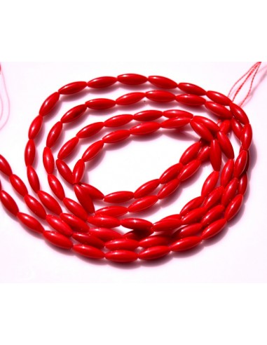 Coral rosu bob de orez 9 x 3 mm