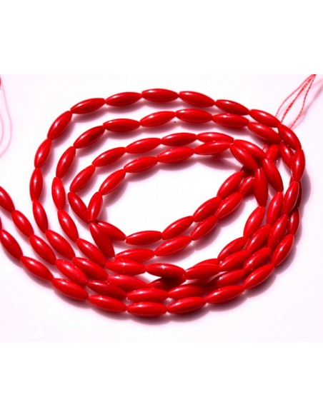 Coral rosu bob de orez 9 x 3 mm