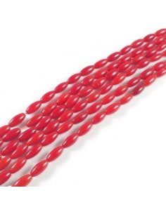 Coral rosu bob de orez 9x4mm 2