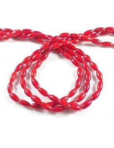 Coral rosu bob de orez 9x4mm