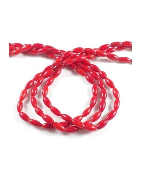 Coral rosu bob de orez 9x4mm