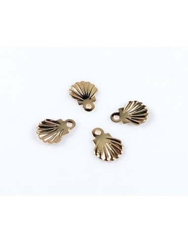 Charm otel inoxidabil 304 auriu scoica 7.5x5.5 mm