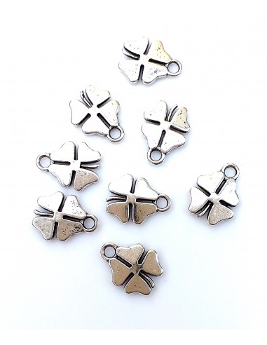 3xCharm trifoi norocos argintiu 13x10mm