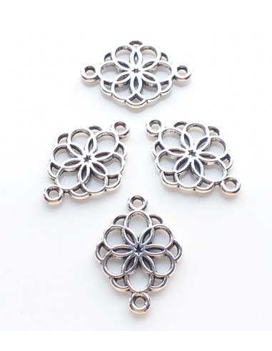 2xLink argintiu floare 21x15mm