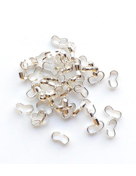 20 Conectori argintii tip za 3/8 - 8x4mm