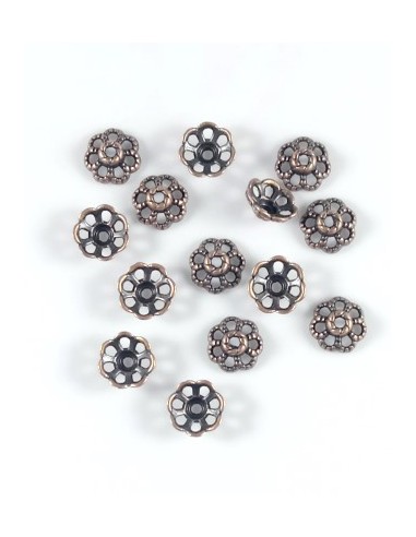 10 Capacele decorative cuprate 9x4mm