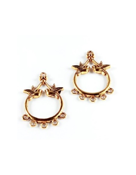 Chandelier cercei auriu porumbei 36x23mm﻿