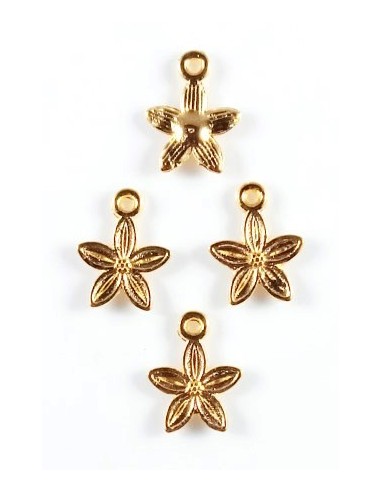 4xCharm auriu floare 14x11mm