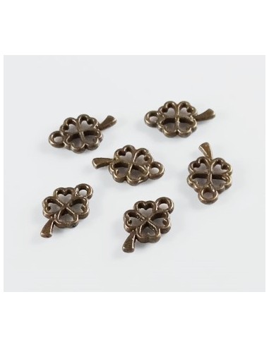 5xCharm bronz trifoi 10x6mm