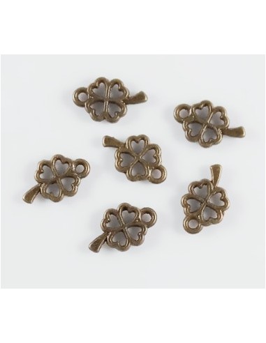 5xCharm bronz trifoi 10x6mm