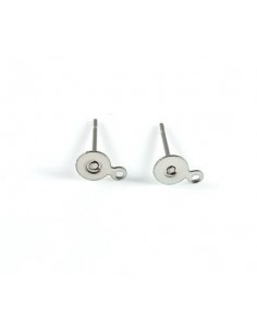 Tortite cercei otel inoxidabil 304 argintii cu platou si anou