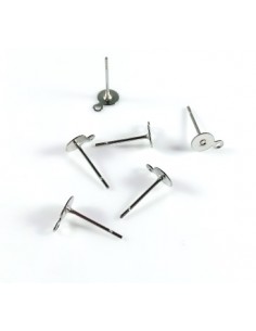 Tortite cercei otel inoxidabil 304 argintii cu platou si anou 2