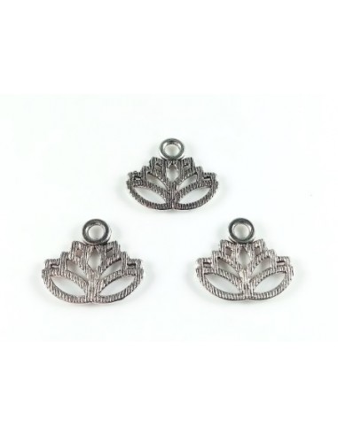 2xCharm argintiu floare de lotus 17x15mm