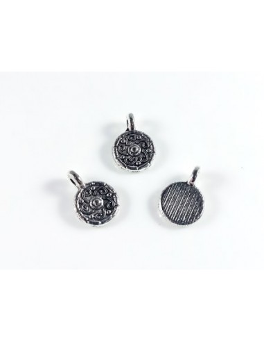 2xCharm argintiu antichizat banut 13 mm