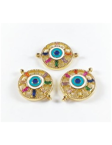 Link rotund placat cu aur cu zirconii...