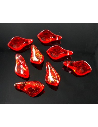 2 Margele sticla cala glitter 18x9mm