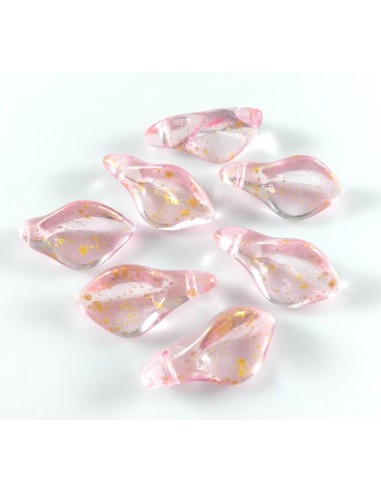 2 Margele sticla cala glitter 18x9mm