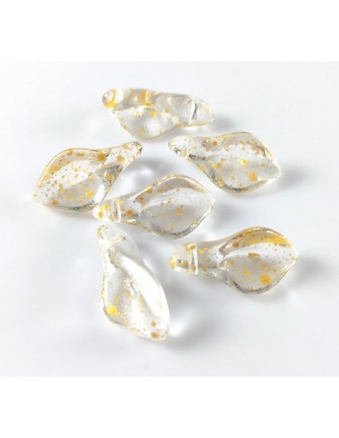 2 Margele sticla cala glitter 18x9mm