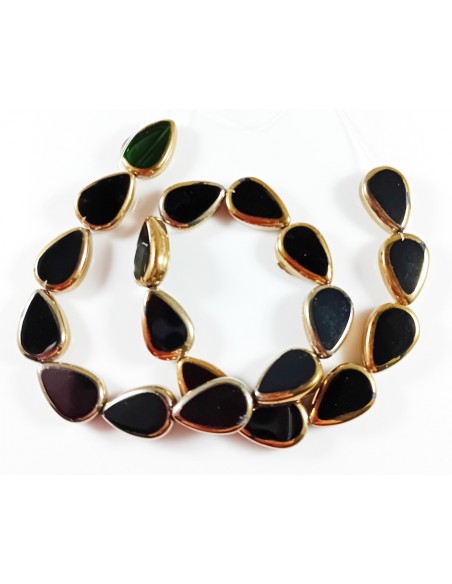 Margele sticla lacrima electroplacate 17x12mm