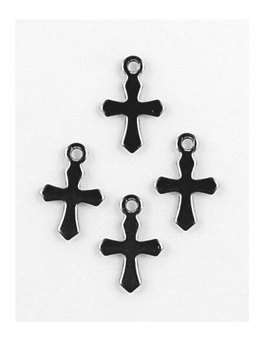 5xCharm otel inoxidabil 304, cruce 9x6mm