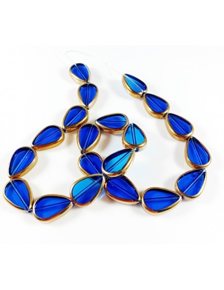 2xMargele sticla lacrima electroplacate 17x12mm