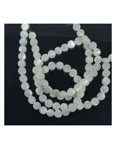 5xMargele sidef alb banut 8mm